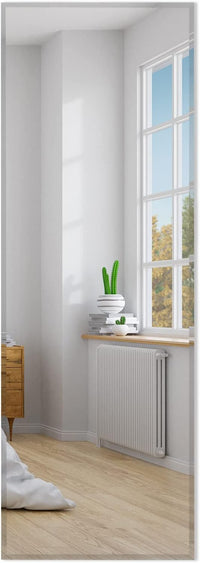 Specchio da Parete 110 x 38 cm, Specchio Rettangolare Montato a Parete, Specchio a Figura Intera per Guardaroba Corridoio Soggiorno