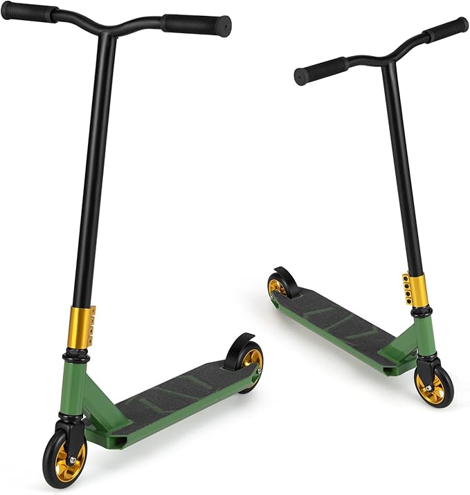 Scooter Acrobatico per Bambini, Monopattino Freestyle con 2 Ruote PU e Ampia Pedana in Alluminio, Scooter Pro per Trucchi Leggero da Strada per Bambini 10+ Anni, Carico 100 KG