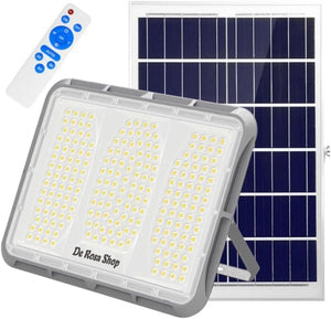 Faretto LED Solare da Esterno 600W, Faro con Sensore Crepuscolare e 150 LED