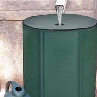 Serbatoio Pieghevole per Acqua Piovana, 225 Litri, Sistema Raccoglimento Acqua Piovana Portatile Con Tappo Filtro Valvola di Straripamento Valvola a Rete, Verde scuro