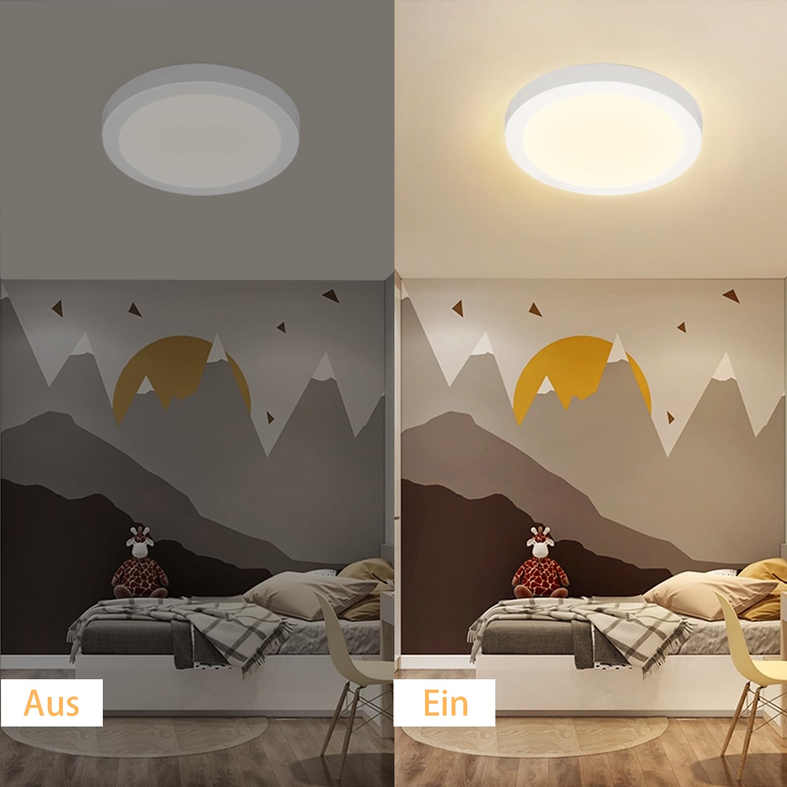 ZMH Lampada da soffitto LED set 2 pezzi tonda 18W 3000K 23cm bianca caldo moderna per corridoio interno