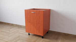 Mobile Base 60 Compreso Di Anta. H 72 Cm L 60 Cm P 55.5 Cm. Spedizione In Kit Ciliegio