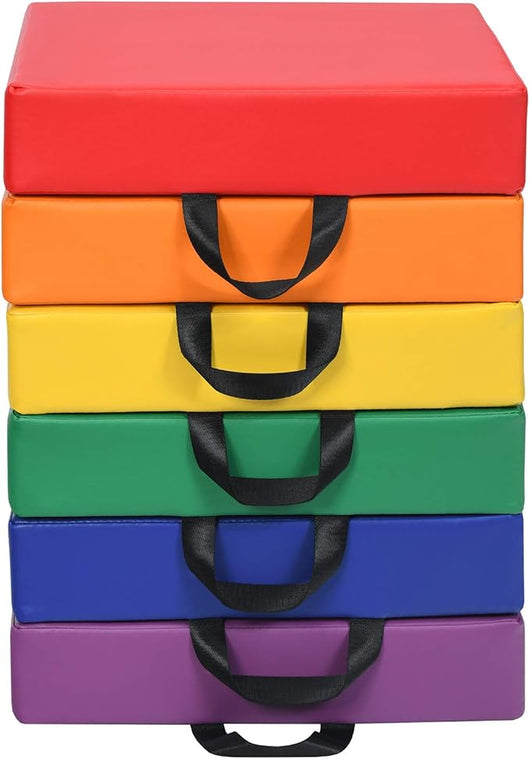 Tappeto per Bambini 6 Pezzi, Tappeto da Terra Cuscino Yoga Meditazione, per Camera da Letto e Salotto, Moderno 38x38x8cm(Quadrato)