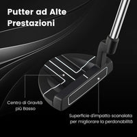 Chipper da Golf, Cuneo da Golf da 89 cm con Linee di Allineamento per Migliorare la Precisione, Club da Golf per Destrorsi