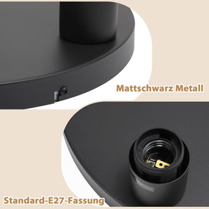 ZMH Lampada da soffitto vintage nera 3 luci E27 senza lampadine