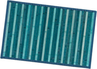 Tappeto Bamboo Legno 50x370 cm Stuoia Cucina Degradè Tovaglietta Colazione Retro Antiscivolo Blu