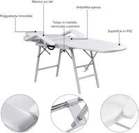 Poltrona da Massaggio, Lettino per Massaggio, Pieghevole e Reclinabile, Bianco