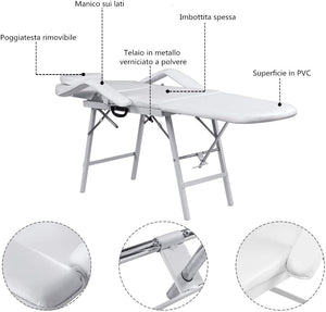 Poltrona da Massaggio, Lettino per Massaggio, Pieghevole e Reclinabile, Bianco