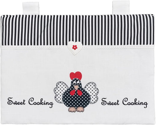 Copriforno Morbido Shabby Chic Cuori Passanti Tessuto Chiusura Velcro Proteggi Forno Cucina Dis.C