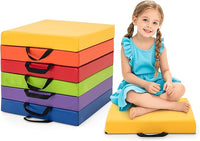 Set di 6 Cuscini per Sedia per Bambini, Cuscini Quadrati Morbidi in Spugna con Maniglie, Sedute Flessibili Portatili e Leggere per Casa Scuola Asilo, 40 x 40 cm