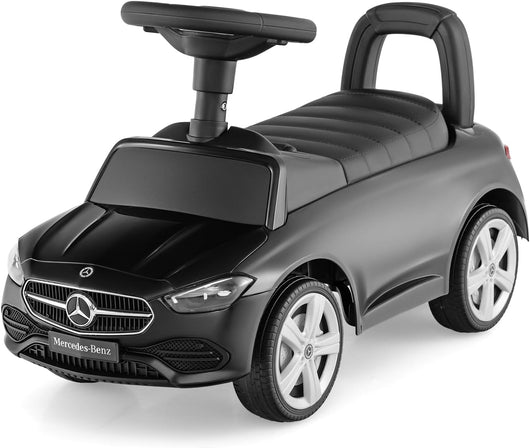 Mercedes Benz Macchinina Cavalcabile a Spinta per Bambini, Auto da Gioco con Volante Clacson e Suono, Spazio di Archiviazione, Auto a Spinta per bambini 1-3 Anni (Nero)