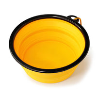 Ciotole per Cani da Viaggio 450 ml, Ciotola Pieghevole per Cani Acqua e Crocchette, Realizzata in Silicone Ciotola Portatile per Cani e Gatti (Giallo)