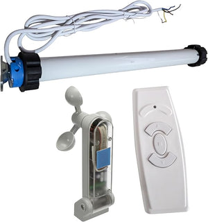 Motore Elettrico Professionale 100Kg/50Nm Silenzioso con Centralina Sole-Vento-Pioggia, Telecomando - Tapparelle/Tende Sole Ø70mm