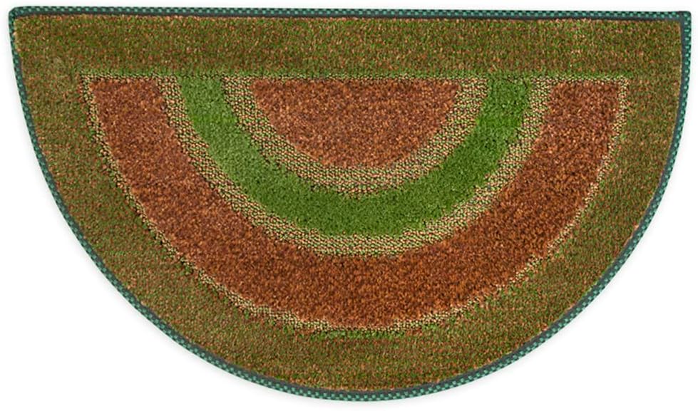 Zerbino Ingresso Semiluna Asciugapassi Assorbente Antiscivolo Vellutato Made In Italy Verde