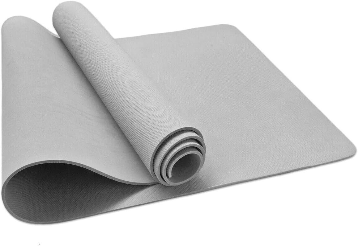 Tappetino Palestra Yoga Esercizi Aerobica Morbido Antiscivolo Grigio