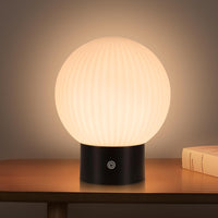 ZMH Lampada da tavolo LED bianca wireless rotonda touch dimmerabile ricaricabile per camera letto comodino