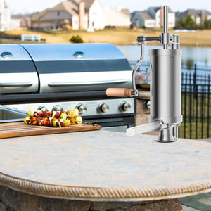 2,5 KG Insaccatrice per Salsiccia, Macchina per la Produzione di Salsicce, Insaccatrice Manuale per Uso Domestico, Salsicce Siringa con 4 Tubi di Riempimento