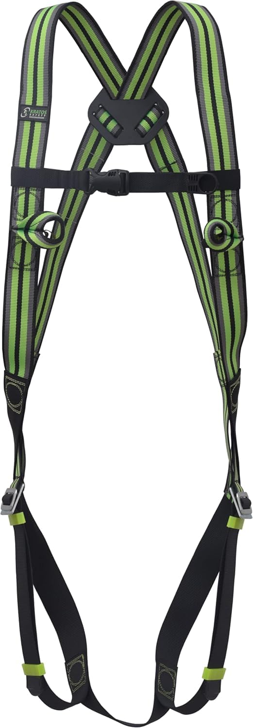 Imbracatura anticaduta per lavoro in quota Kratos, 2 Punti Attacco, DPI anticaduta, Adattabilità cosce regolabile, Pesomassimo 140kg