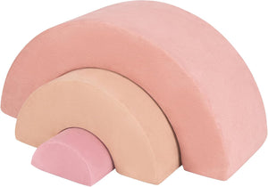 Set di 3 Pezzi Giocattoli per Arrampicata per Bambini, Tunnel Gioco in Schiuma, Divano Arcobaleno per Bambini, Area di Gioco per Stanza dei Giocattoli Camera da Letto (Rosa)