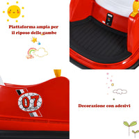 Veicolo Elettrico Macchina Elettrica Design Autoscontro per Bambini, Girevole a 360°, con Luci e Musica, con Telecomando, per Bambini 2-5 Anni (Rosso)