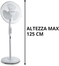 Innoliving Ventilatore a Piantana INN-503ROUNDR con Telecomando, Griglia Mesh, Diametro 40 cm, 3 Velocità, Oscillazione, Altezza Regolabile, Base Rotonda