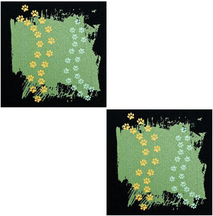Coppia Tappetini SottoCiotola Gomma Sostenibile Antiscivolo 30x30 cm Cane Gatto Dis.D