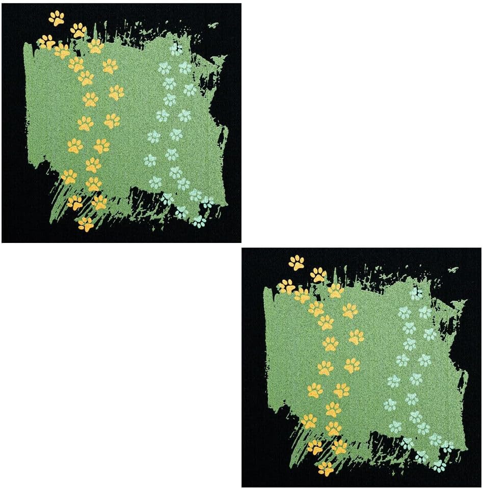 Coppia Tappetini SottoCiotola Gomma Sostenibile Antiscivolo 30x30 cm Cane Gatto Dis.D