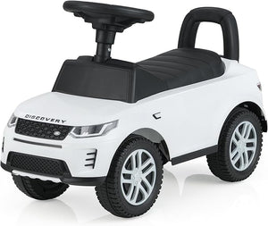 Macchinina Cavalcabile per Bambini, Macchina a Spinta con Clacson, Suoni del Motore e Spazio di Stoccaggio, Auto Giocattolo per Bambini da 1-3 Anni (Bianco)