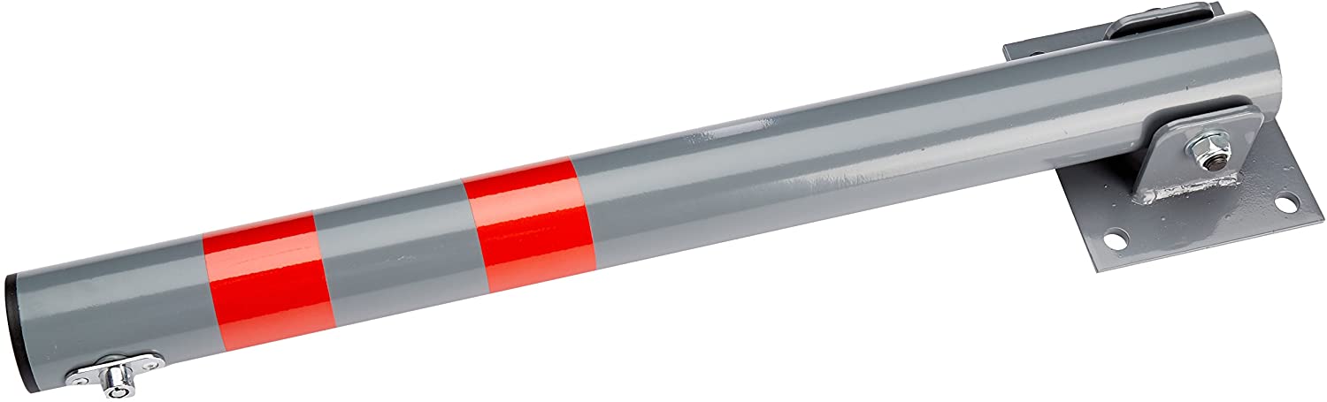 Barriera per parcheggio auto pieghevole 65 cm acciaio grigio e strisce rosse 13_0002309_2