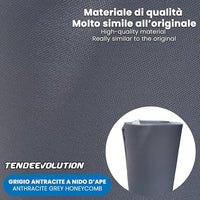 Kit Riparazione Tessuto Cielo Auto - Nido D'ape Grigio Antracite Con 3 Colle Spray - Misura 1,50 x 1 m - Adatto anche per Pannelli Portiere e Pantoni