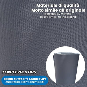 Kit Riparazione Tessuto Cielo Auto - Nido D'ape Grigio Antracite 2 Colle a Pennello - Misura 1,50 x 2 m - Adatto anche per Pannelli Portiere e Pantoni