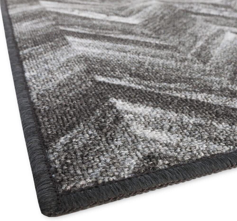 Tappeto Cucina Tessitura Piatta Effetto Parquet Antiscivolo Corridoio Bagno Grigio 50x115 cm