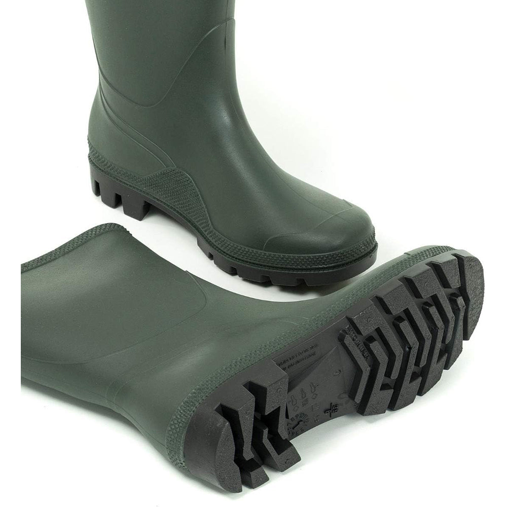 STIVALI DA LAVORO PVC BASSO GOMMA VERDE IMPERMEABILI AGRICOLTURA CACCIA PESCA N.46 4F