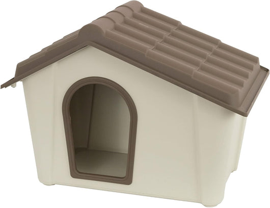 Cuccia Mini in resina, tortora e beige L573xP394xH418mm, base 440x270 mm.