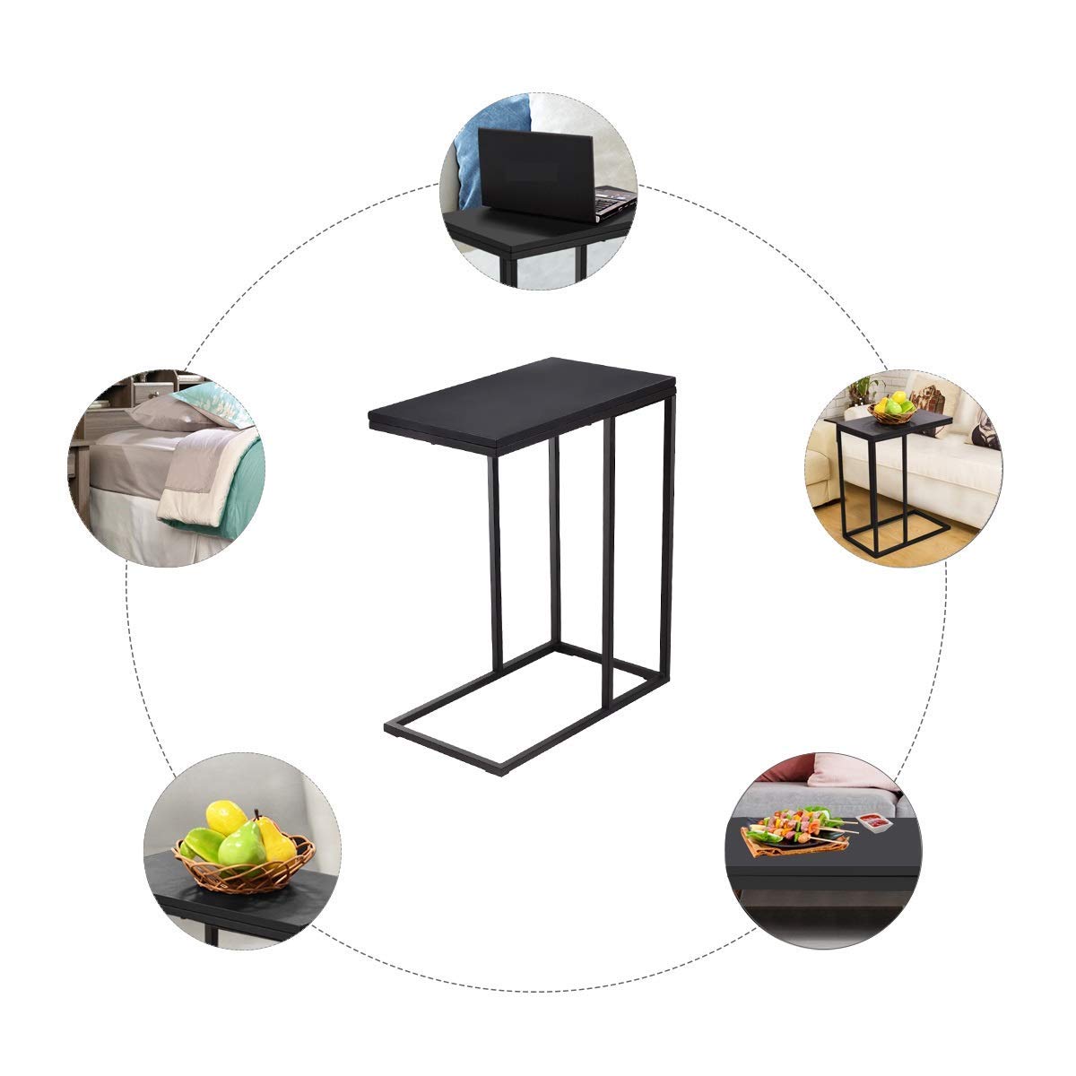 Tavolino da caffe Tavolo da Divano Tavolino Laterale per Salotto Camera da Letto 59 x 28 x 48 cm