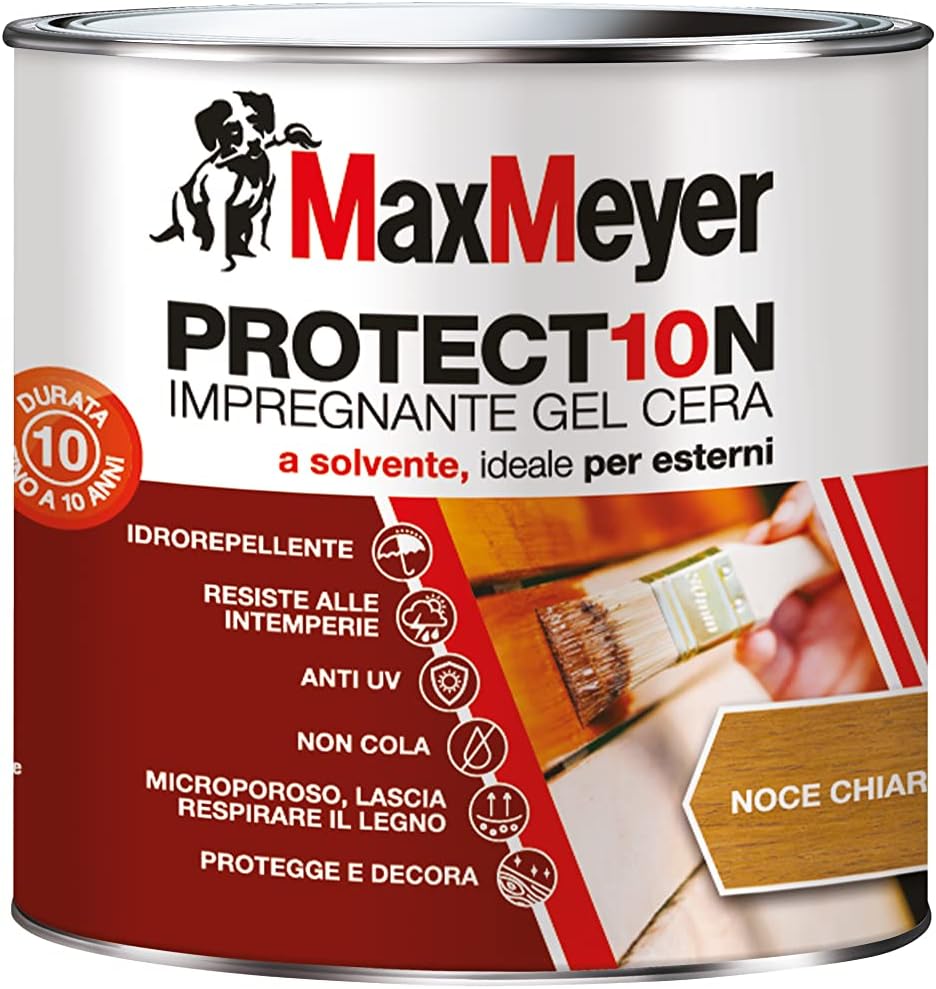 Impregnante a Solvente per Esterni PROTECT10N, Noce Chiaro, 2.5L