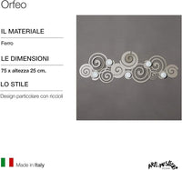 Appendiabiti Orfeo Sabbia da parete con 6 ganci in acciaio, design originale e salvaspazio per casa e bagno, made in Italy