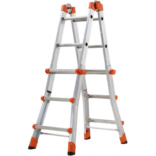 SCALA ALLUMINIO TELESCOPICA MULTIFUNZIONE GRADINI 3+3 PEPPINA 150KG MINI GIERRE AL010