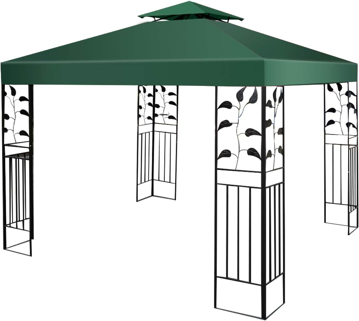 Tetto di Ricambio per Gazebo da Giardino Copertura di Ricambio Gazebo 3 x 3 m (Verde)