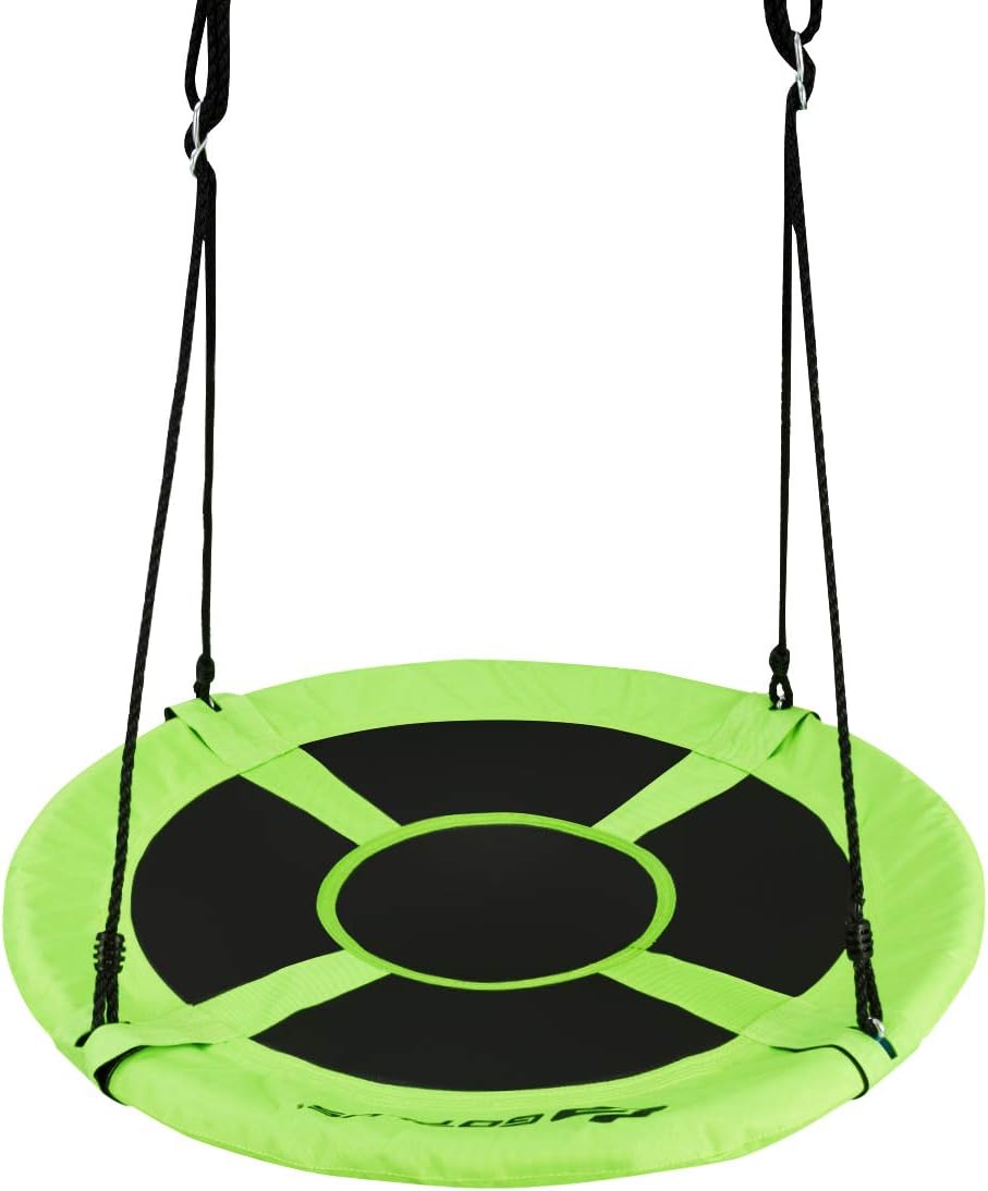 Altalena da Giardino a Nido, Altalena da Giardino per Bambini, con Telaio in Metallo, Regolabile in Altezza: 100-160 cm, Carico Fino a 150 kg (Verde)