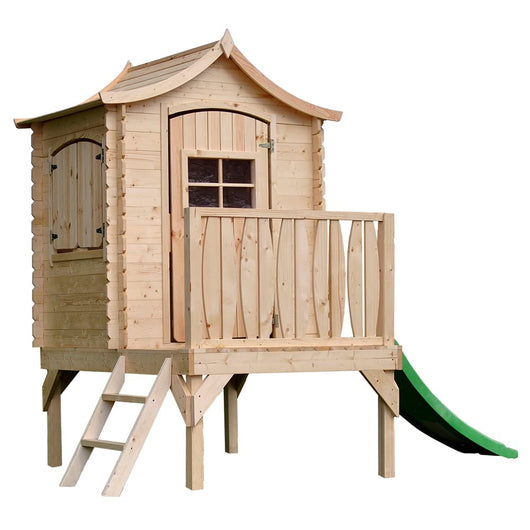 Casetta per bambini in legno con scivolo -  L175xL146xA212cm/ 1,1m2 -  Timbela M550A