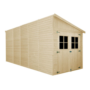 Casa da giardino in legno (con parete laterale) - 10,1 mq - TIMBELA M341A+M341G