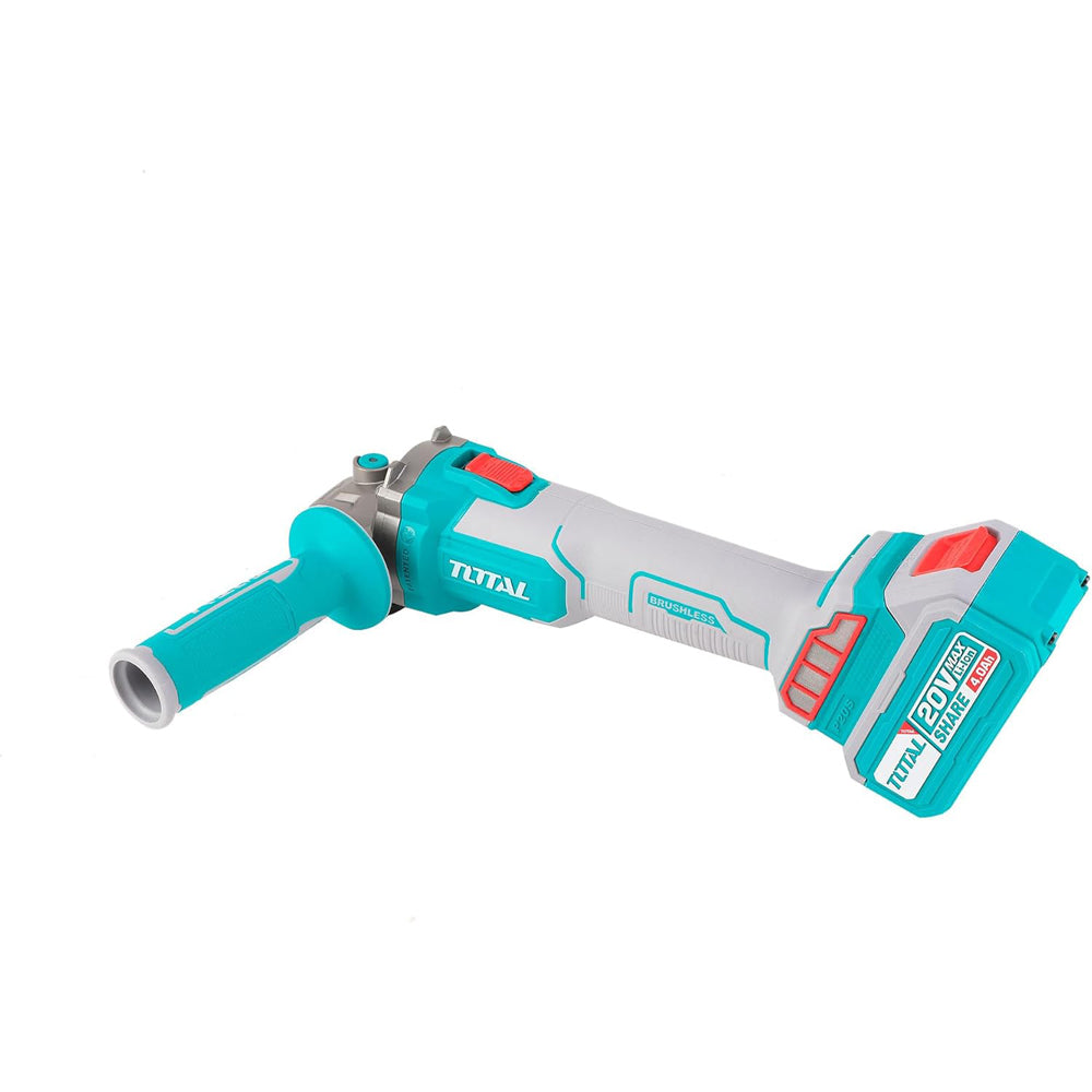 SMERIGLIATRICE ANGOLARE 115mm 20V+2 BATTERIE 4Ah+10 DISCHI X METALLO+BORSA TOTAL