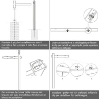 Palo per Cartelli Immobiliari da 183 cm, Palo per Cartelli di Vendita UPVC per Cartelli di Vendita Garage, in Affitto, Vendita Immobiliare, Braccio da 91 cm (Bianco)