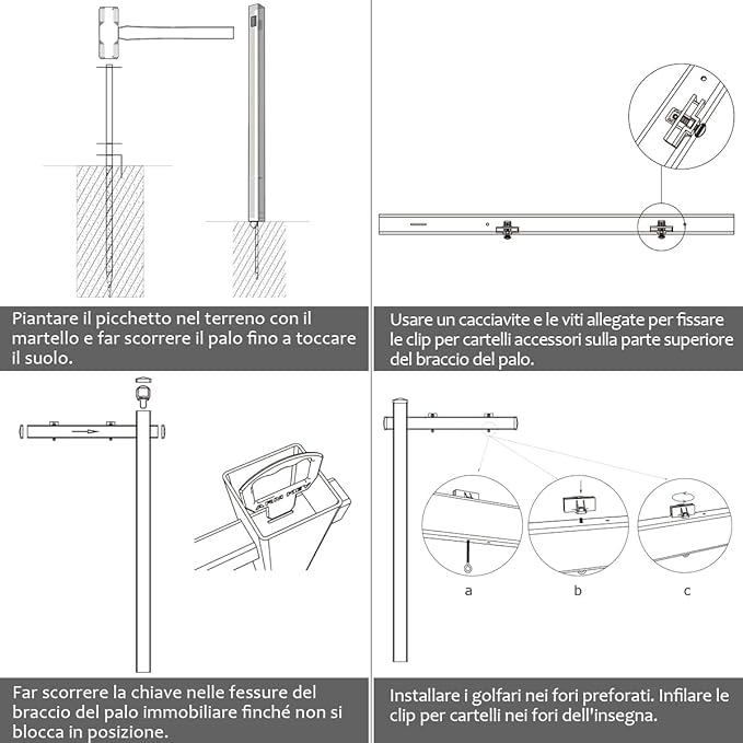 Palo per Cartelli Immobiliari da 183 cm, Palo per Cartelli di Vendita UPVC per Cartelli di Vendita Garage, in Affitto, Vendita Immobiliare, Braccio da 91 cm (Bianco)