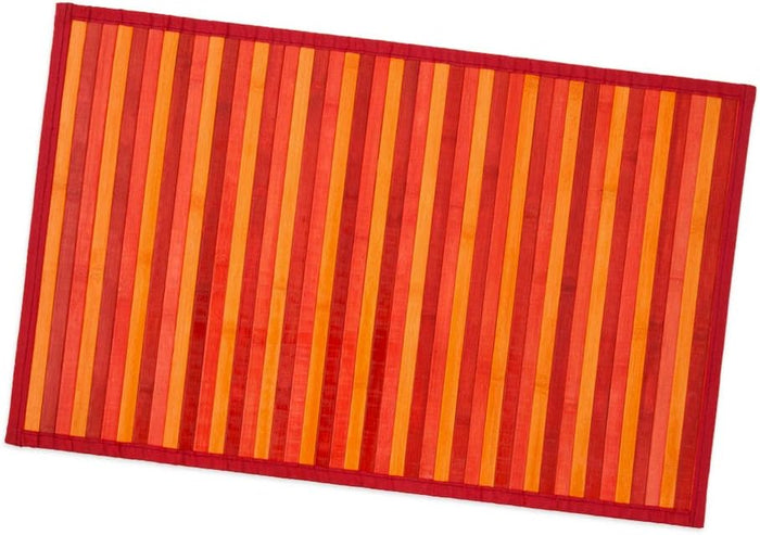 Tappeto Bamboo Legno 50x370 cm Stuoia Cucina Degradè Tovaglietta Colazione Retro Antiscivolo Rosso