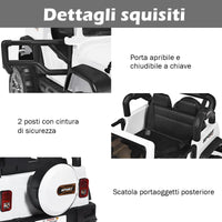 Auto Macchina Elettrica per Bambini 12V, Veicolo Elettrico a Batteria a 2 Posti, con Telecomando 2,4 G, Porta USB e AUX, per Bambini 3+ Anni (Bianco)