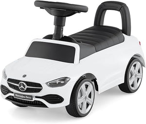 Mercedes Benz Macchinina Cavalcabile a Spinta per Bambini, Auto da Gioco con Volante Clacson e Suono, Spazio di Archiviazione, Auto a Spinta per bambini 1-3 Anni (Bianco)