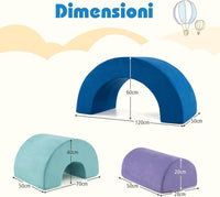 Set di Gioco Arrampicata Arcobaleno, Blocchi in Schiuma con Rivestimenti Lavabili in Lavatrice, Set di Attività da Arrampicata e Gattonamento per Interni per Bambini 3+ Anni