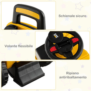 Escavatore Giocattolo Cavalcabile, Ruspa per Bambini con Benna da Scavo Girevole, Clacson e Spazio di Archiviazione Nascosto, Regalo per Bambini 1-3 Anni, Giallo (Stile 2)